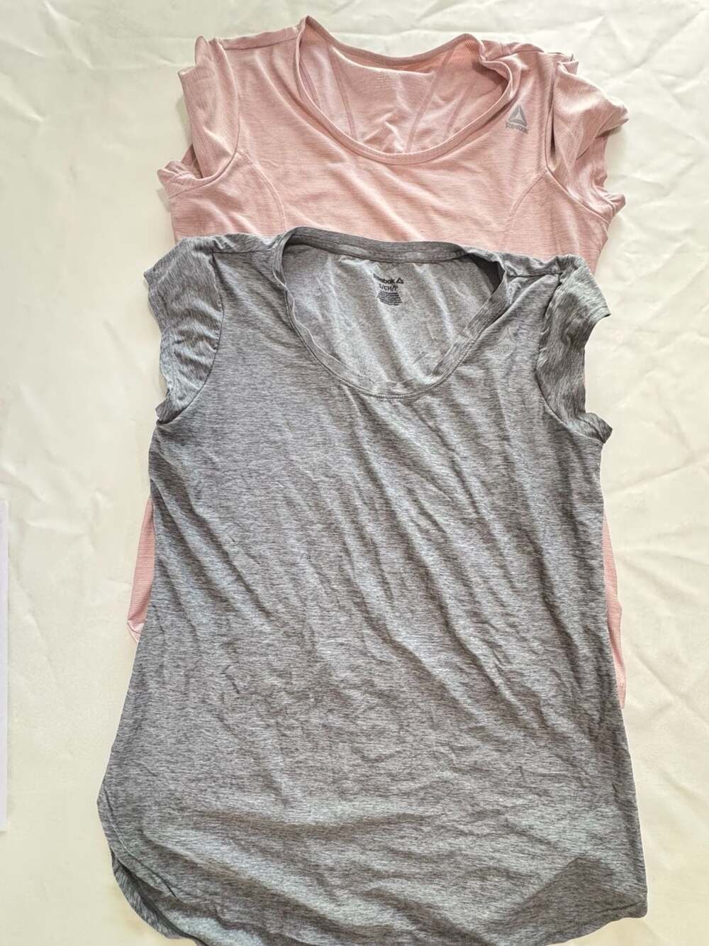Reebok Workout Tee Bundle Pink Gray Activewear Gym Tops